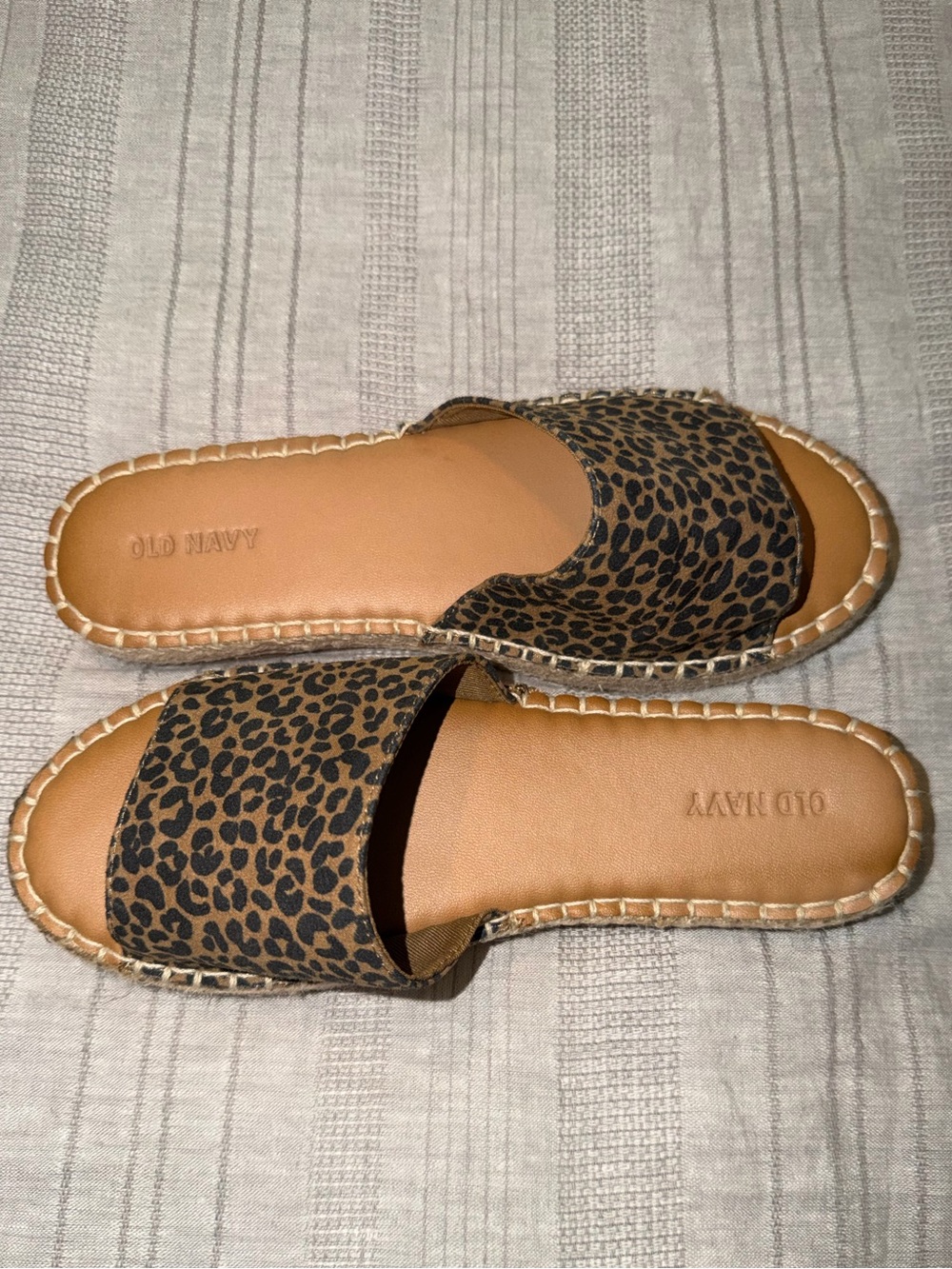 Old Navy Leopard Print Espadrille Slides Sandals Sz 8 - Picture 8 of 9
